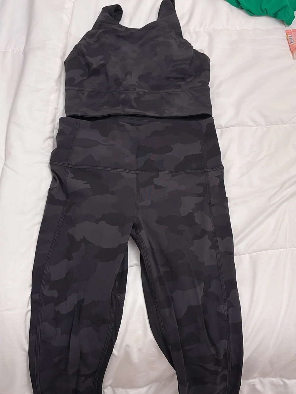 Ivivva Black Camo Leggings and Cropped Tank Set